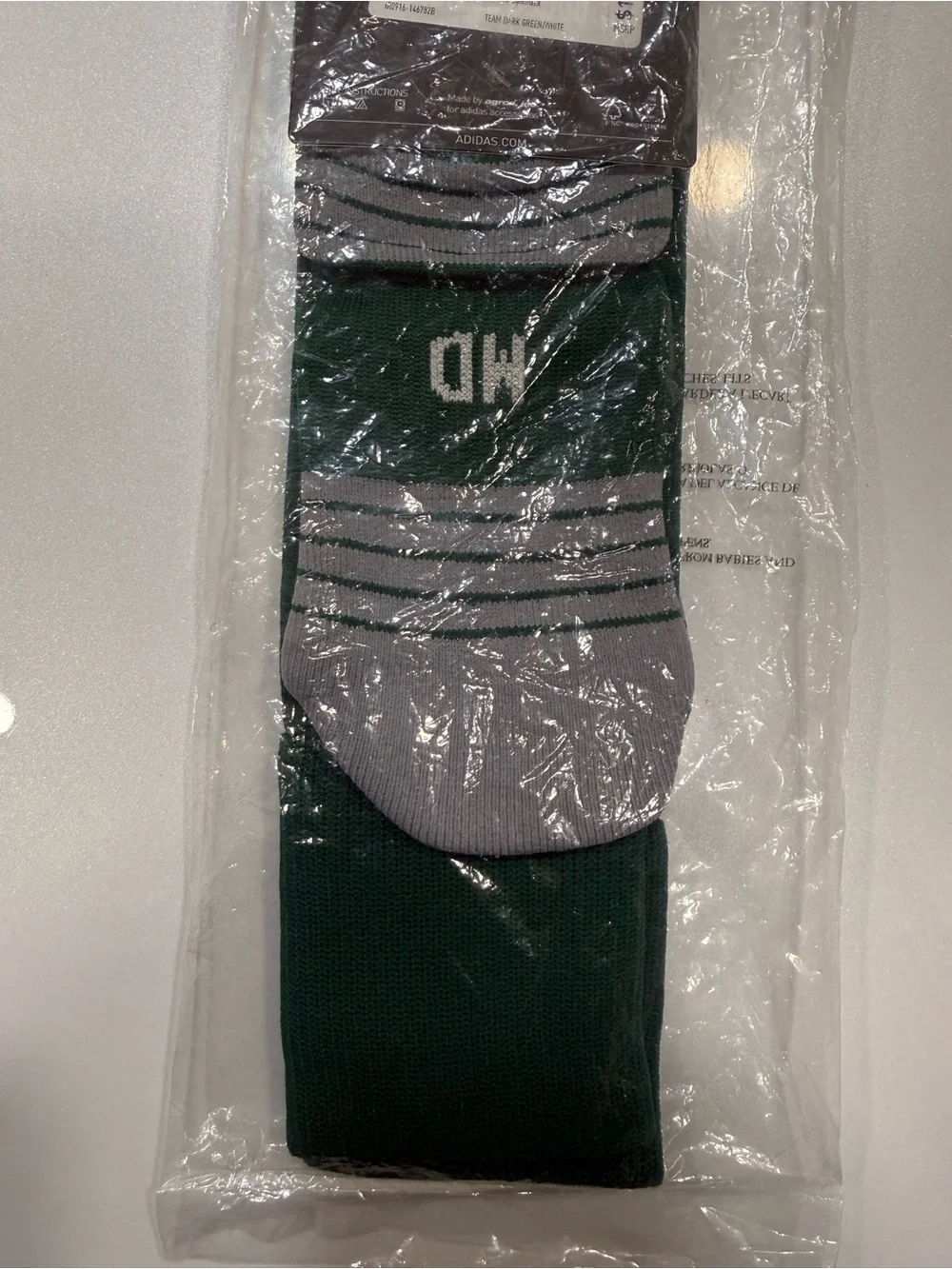 Adidas Over The Calf Green/Gray Unisex Med Soccer Copa Zone Socks, nwt